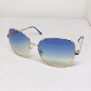 City Shades Oversized Butterfly Sunglasses-Gradient Lenses-Blue/Gold-Retro